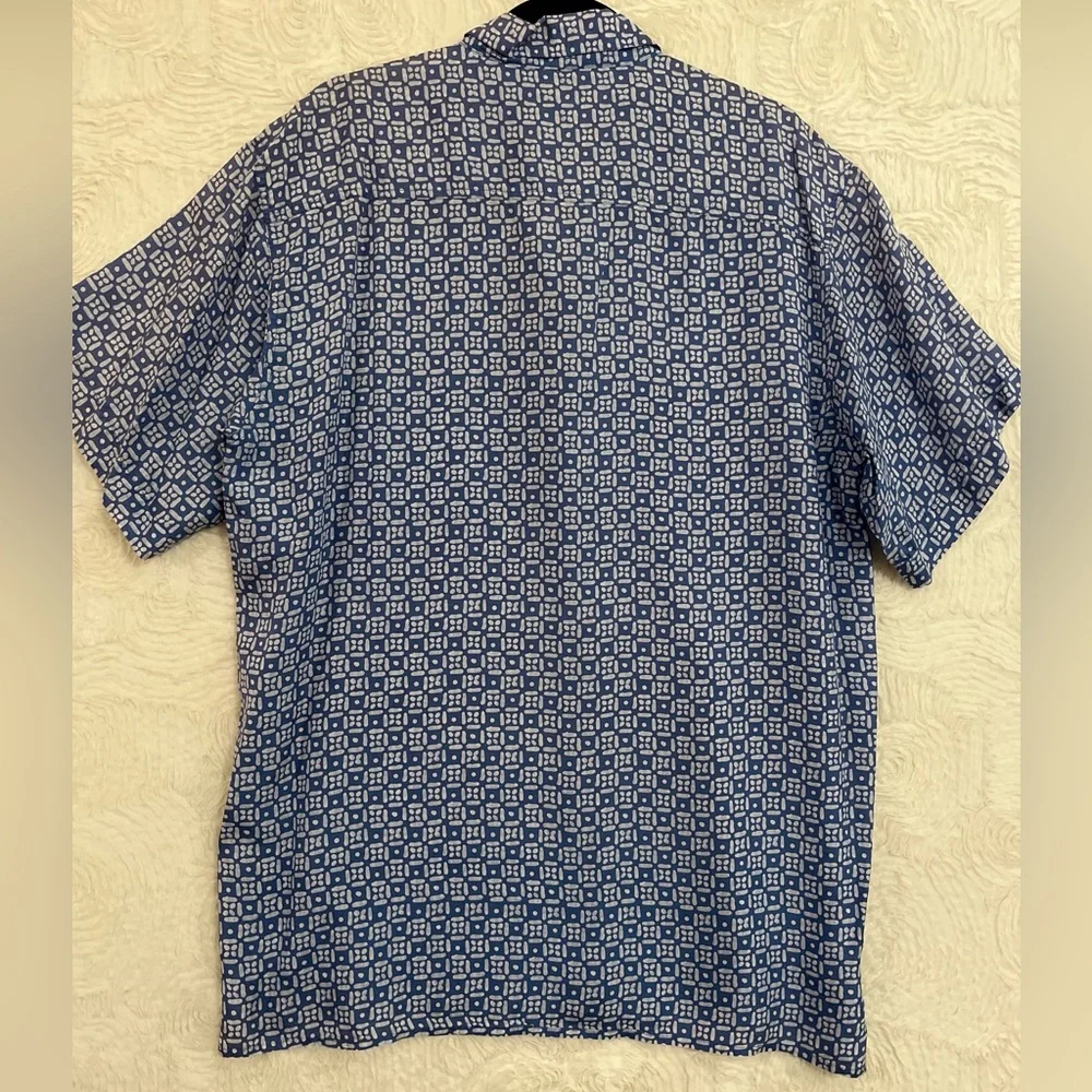Vintage 90s Robert Stock Silk Short Sleeve Cabana Resort Shirt Retro Mens XL